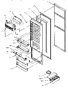 Refrigerator Door Diagram and Parts List for SXD22Q2L-P1181308WL  Amana Refrigerator
