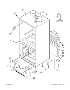 Cabinet Parts Diagram and Parts List for ABB2224WEB3  Amana Refrigerator
