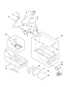 Dispenser Parts Diagram and Parts List for MHN30PNBGW0  Maytag Washer