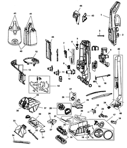 Main Assy Diagram and Parts List for FH50240 SERIES C Hoover Carpet Cleaner