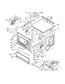 Upper Cabinet And Front Panel Parts Diagram and Parts List for MLG27PDBWW0  Maytag Dryer