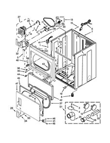 Cabinet Parts Diagram and Parts List for 7MMGDX600BW0  Maytag Dryer