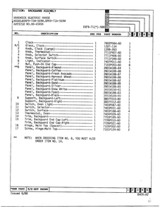 Backguard Assembly Page 2 Diagram and Parts List for 4580A  Hardwick Range