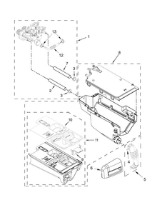 Dispenser Parts Diagram and Parts List for MHW4300DC0  Maytag Washer