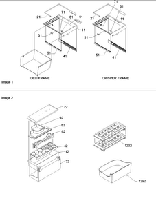 Crisper & Deli Frame Assy Diagram and Parts List for BB20VPSE-P1321308WB  Amana Refrigerator