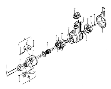 Motor Assembly Diagram and Parts List for U4211  Hoover Upright Vacuum