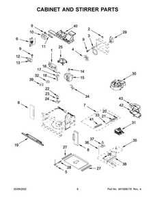 Cabinet And Stirrer Parts Diagram and Parts List for JMC2430LL00  Maytag Microwave
