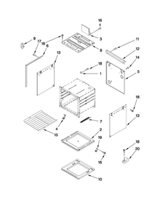 Chassis Parts Diagram and Parts List for ALY1620BDB00  Amana Range