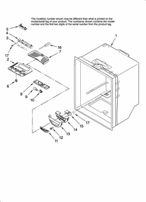 Refrigerator Liner Parts Diagram and Parts List for MFF2558KES12  Maytag Refrigerator