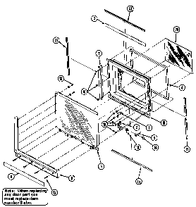 Door Diagram and Parts List for CM410PE  Crosley Microwave