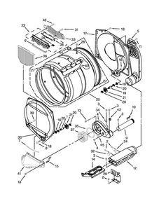 Bulkhead Parts Diagram and Parts List for MDE18MNAZW0  Maytag Dryer