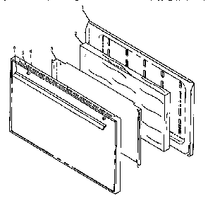 Oven Door Assembly Diagram and Parts List for RLN347UL P1142959NL Caloric Range