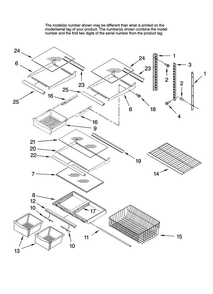 Shelf Parts Diagram and Parts List for ABB1921FEB12  Amana Refrigerator