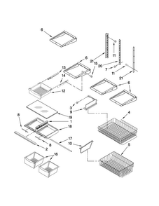 Shelf Parts Diagram and Parts List for MBR1956KES7  Maytag Refrigerator