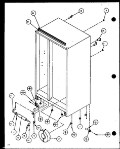 Drain And Rollers Diagram and Parts List for SBD20H-P7836031W  Amana Refrigerator