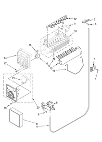 Icemaker Parts Diagram and Parts List for MSD2576VEW00  Maytag Refrigerator