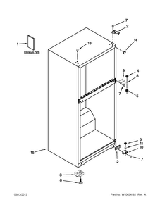 Cabinet Parts Diagram and Parts List for A8TCNWFAB02  Amana Refrigerator