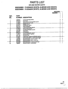 Ice And Water Cavity Page 2 Diagram and Parts List for SQD25MB3  Amana Refrigerator