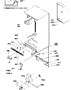 Ladders, Lower Cabinet And Rollers Diagram and Parts List for TC18V2L-P1318004WL  Amana Refrigerator