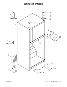 Cabinet Parts Diagram and Parts List for ART318FFDB02  Amana Refrigerator