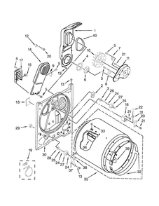 Bulkhead Parts Diagram and Parts List for MEDX655DW0  Maytag Dryer