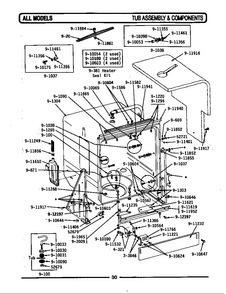 Tub Assembly & Components Diagram and Parts List for WC302  Maytag Dishwasher