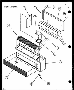 Front Assembly (pth07300er/p9882601r) (pth07400er/p9872101r) Diagram and Parts List for PTH12300ER P9812615R Amana Air Conditioner