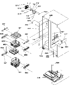 Freezer Shelves And Light Diagram and Parts List for SRDE520SW-P1183103WW  Amana Refrigerator