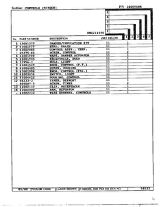 Controls Page 2 Diagram and Parts List for HMG211496  Admiral Refrigerator