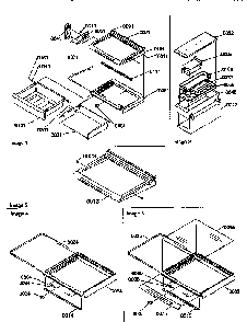 Deli,shelf,&crisper Assemblies Diagram and Parts List for 57085-P1190813WE  Amana Refrigerator