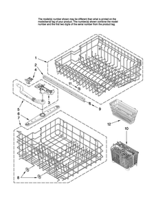Upper And Lower Rack Parts Diagram and Parts List for MDBH955AWB1  Maytag Dishwasher