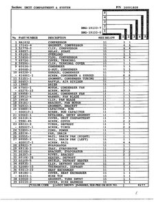 Unit Compartment And System Page 2 Diagram and Parts List for 19133-0A  Admiral Refrigerator