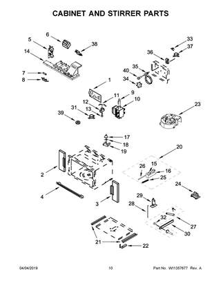 Cabinet And Stirrer Parts Diagram and Parts List for JMW2430DS04  Maytag Microwave Oven Combo