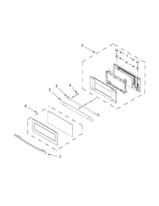 Microwave Door Parts Diagram and Parts List for JMW2427DB01  Jenn-Air Microwave