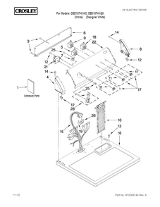 Top And Console Parts Diagram and Parts List for CED137HXQ0  Crosley Dryer
