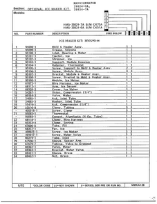 Optional Ice Maker Kit Page 2 Diagram and Parts List for 39824-7A  Admiral Refrigerator