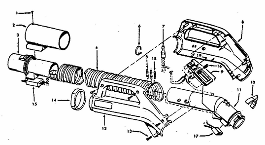Hose Diagram and Parts List for S3281-040  Hoover Canister Vacuum