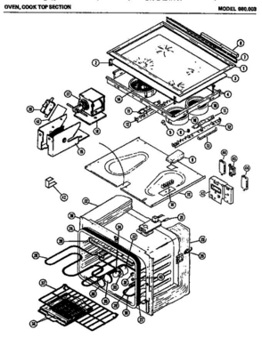 05 - Oven, Cook Top Diagram and Parts List for 980003  Litton Range