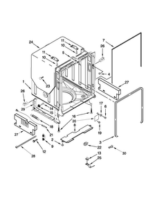 Tub And Frame Parts Diagram and Parts List for JDB8700AWS1  Jenn-Air Dishwasher