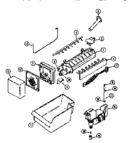 Icemaker Kit Uki1000axx Diagram and Parts List for MTB1742ZARW  Maytag Refrigerator