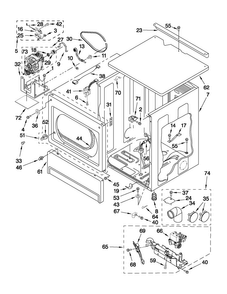 Upper Cabinet And Front Panel Parts Diagram and Parts List for MLG24PRAWW2  Maytag Dryer