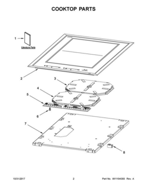 Part Location Diagram of W11195476 Whirlpool ELMNT-SURF