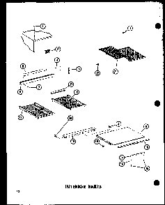 Interior Parts Diagram and Parts List for TC18C-C-P73500-16WC  Amana Refrigerator