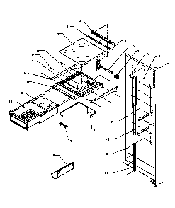 Refrigerator Shelving And Drawers Diagram and Parts List for SS22NBW-P1162706WW  Amana Refrigerator