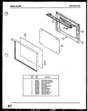 01 - Door Section Diagram and Parts List for 631000  Litton Microwave Oven Combo