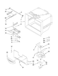 Freezer Liner Parts Diagram and Parts List for MFT2771WEM0  Maytag Refrigerator