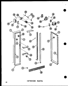 Interior Parts Diagram and Parts List for SRI19C-P73320-54W  Amana Refrigerator