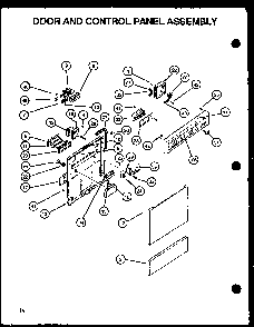 Door And Control Panel Assembly Diagram and Parts List for DUS600B P1139732NB Caloric Dishwasher