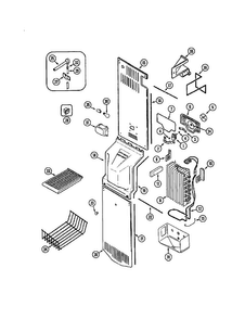 Freezer Compartment Diagram and Parts List for HMG601080  Admiral Refrigerator