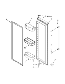 Refrigerator Door Parts Diagram and Parts List for MSB26C6MDE02  Maytag Refrigerator